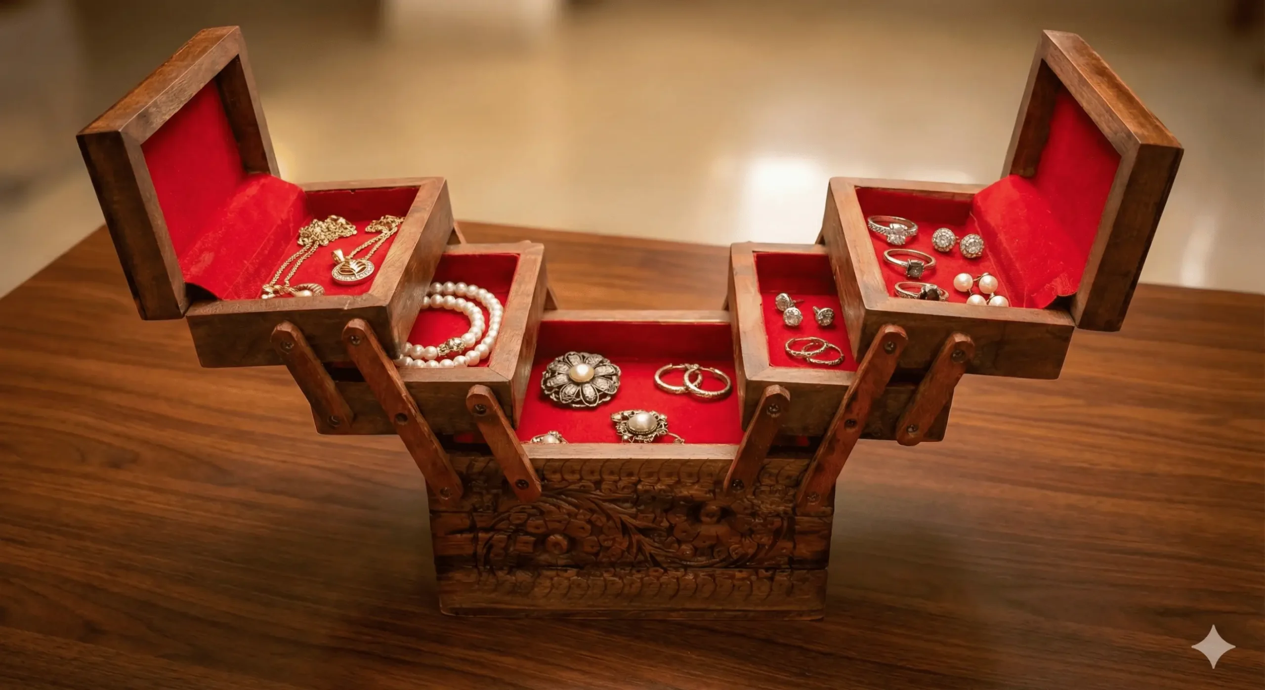 The Grand Heritage – 5-Compartment Cantilever Jewelry Box