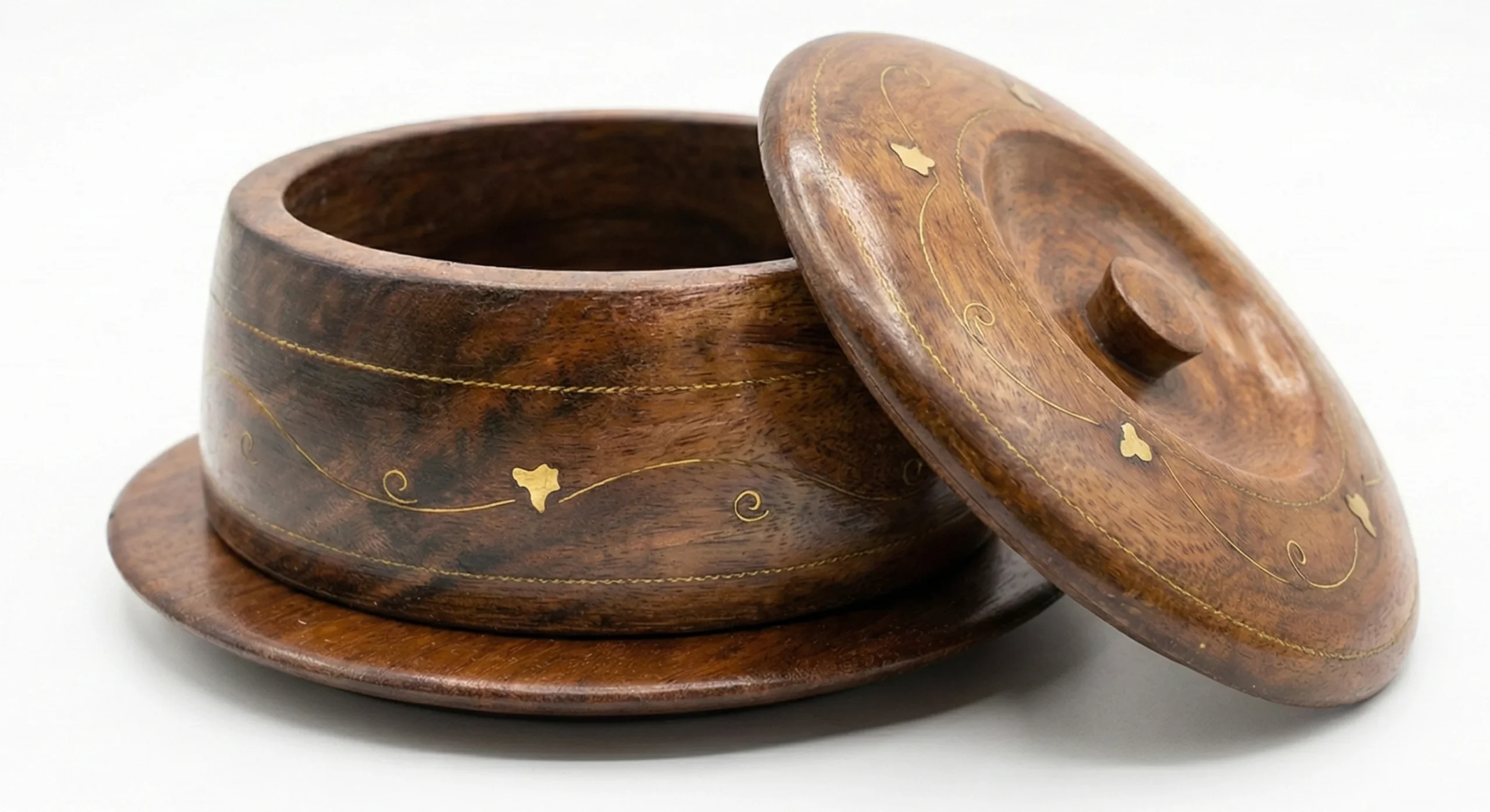 Handcrafted Wooden Serving Bowl Set with Lid & Spoon – Premium Tableware | RegaliaWoods - Image 2