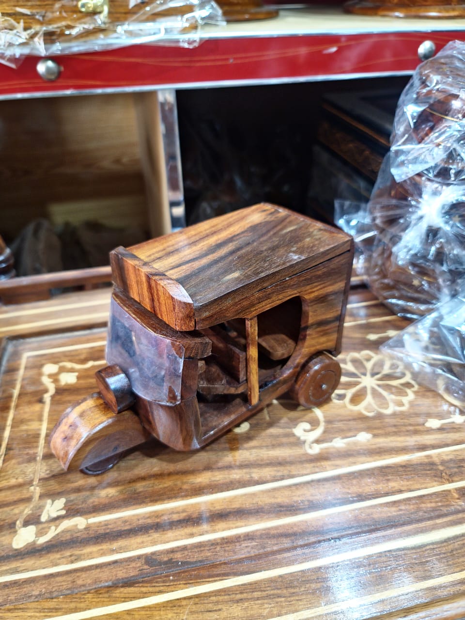 Wooden Auto Rickshaw (miniature model)
