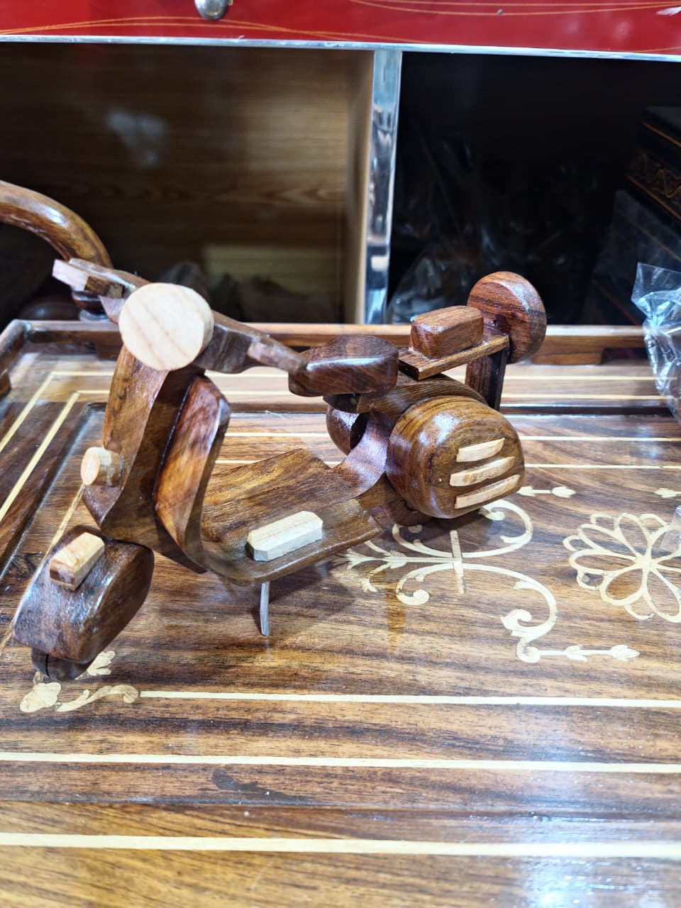 Wooden Scooter Model (decorative miniature)