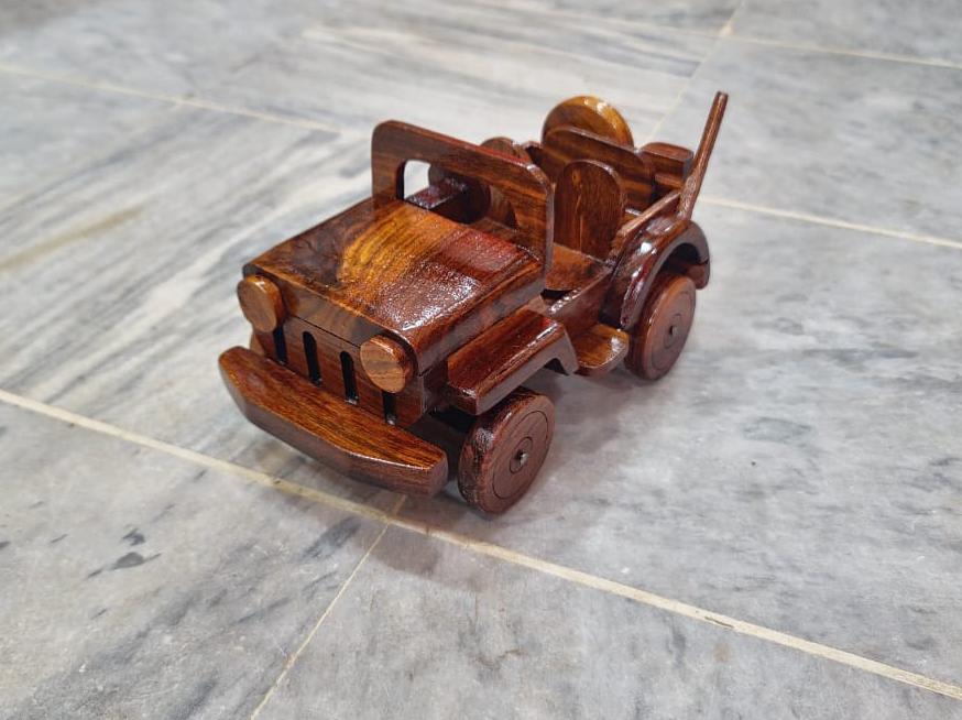 Wooden Jeep Toy Car