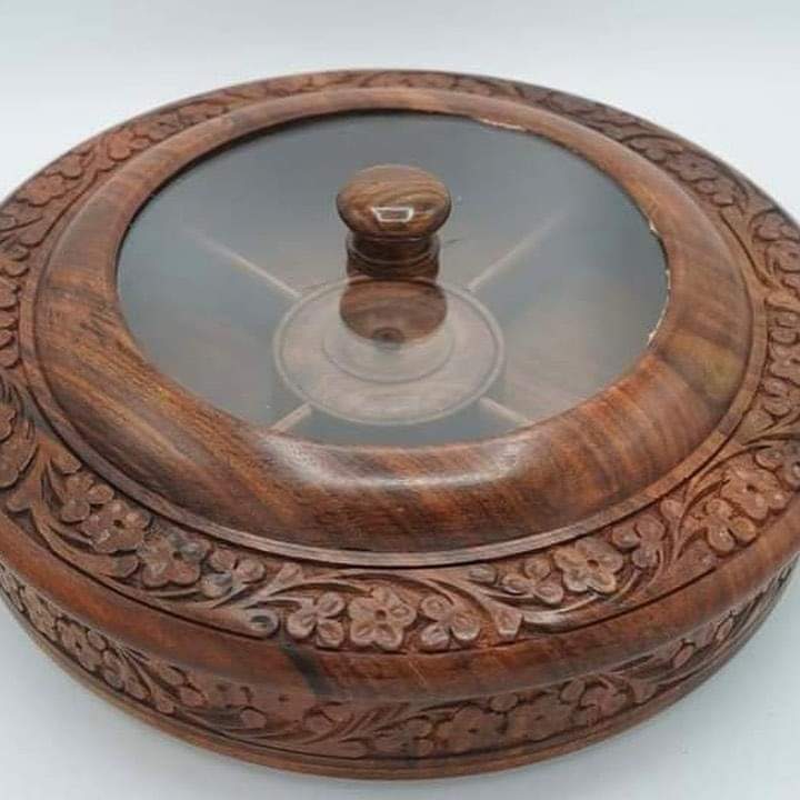 Hand Carved Dry Fruit Box.