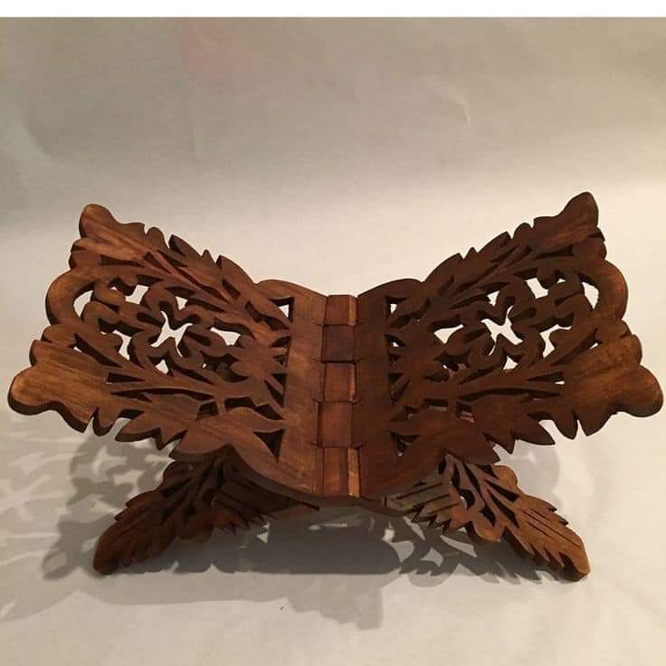 Carved Wooden Butterfly Book Stand