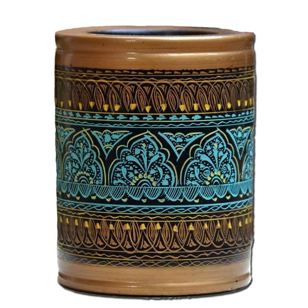 Wooden Handmade Naqshi Art Pen Jar